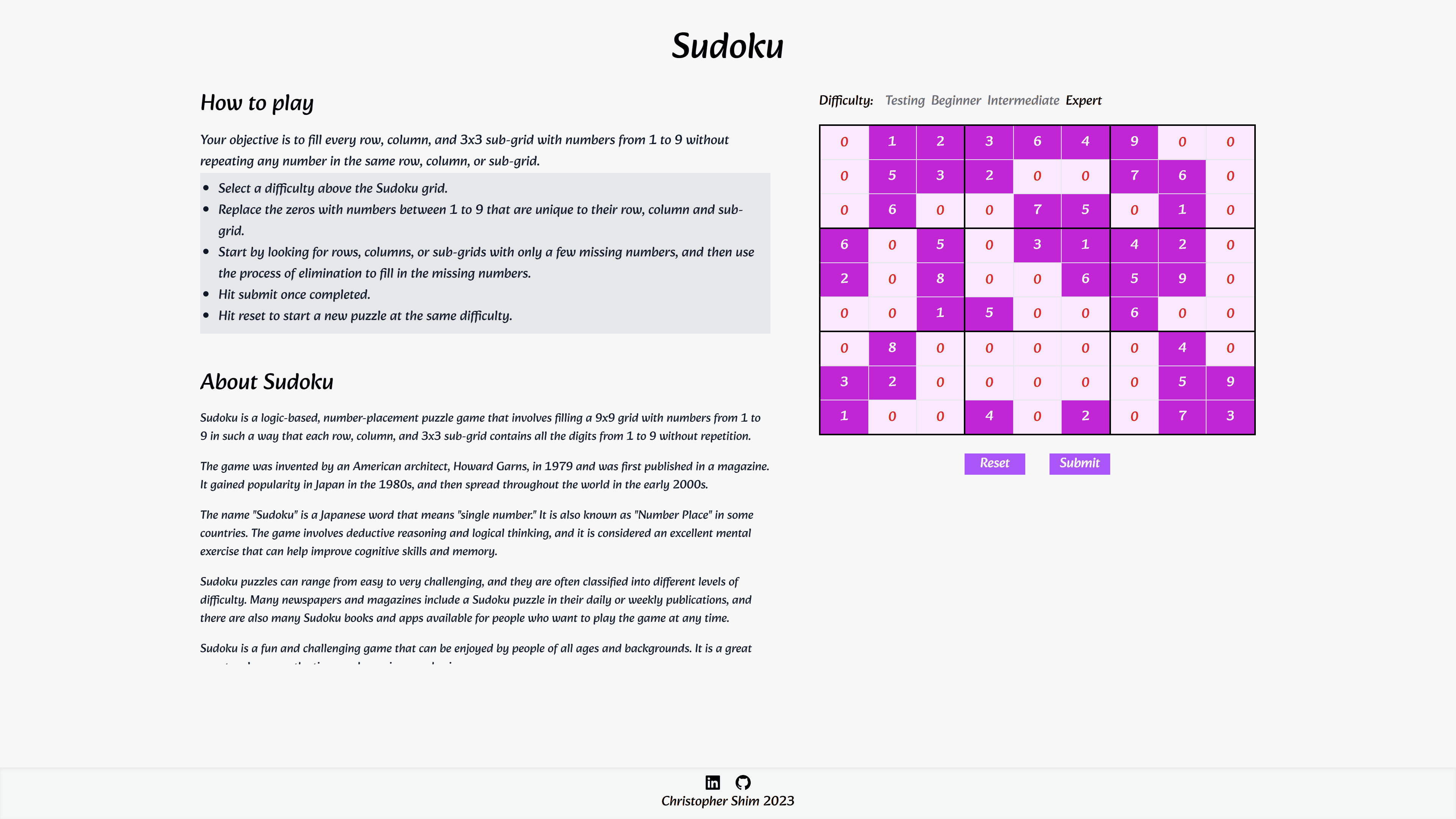 Sudoku - Frontend Application